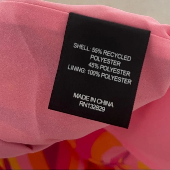 House of Harlow 1960 Joni Mini Dress in Pink Swirl Print Strapless Size XXS - Picture 6 of 7